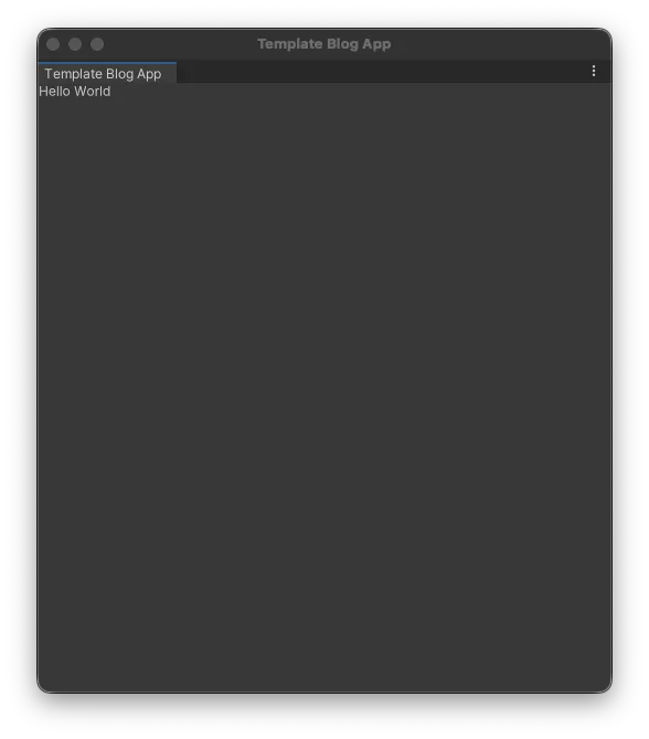Template Blog App 的 Hello World 初始截图